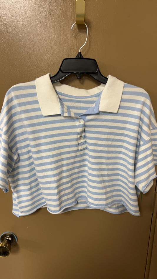 Aerie Shirt Medium White and light blue