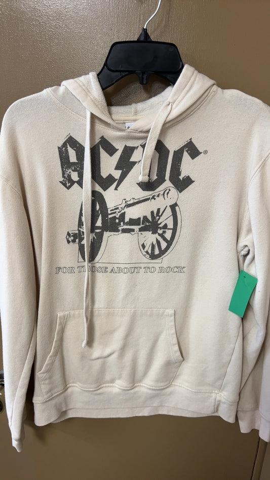 AC/DC Hoodie Small Cream/Beige