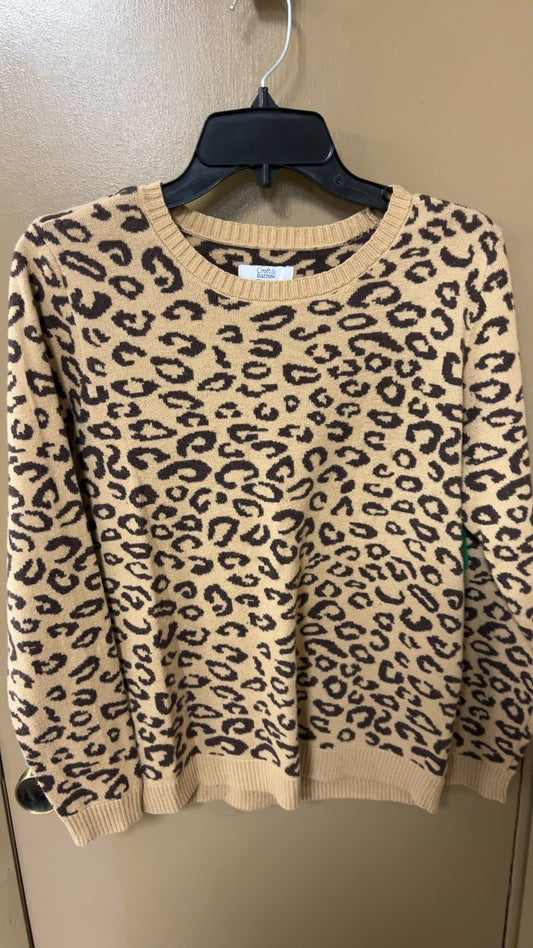 Croft & Barrow Sweater Medium Beige with black leopard print