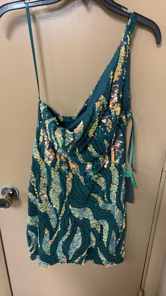 Dress 13 Teal with multicolored sequins