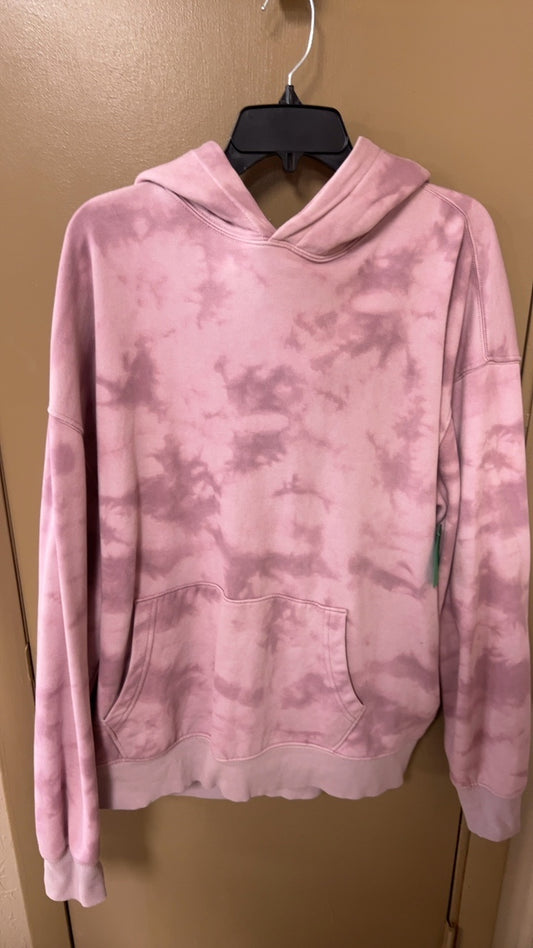 Hoodie XXL Pink with darker pink tie-dye pattern