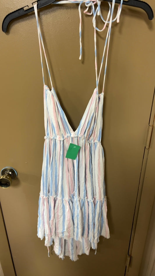 Pink Lily Dress Small Multicolor (pink, blue, white)
