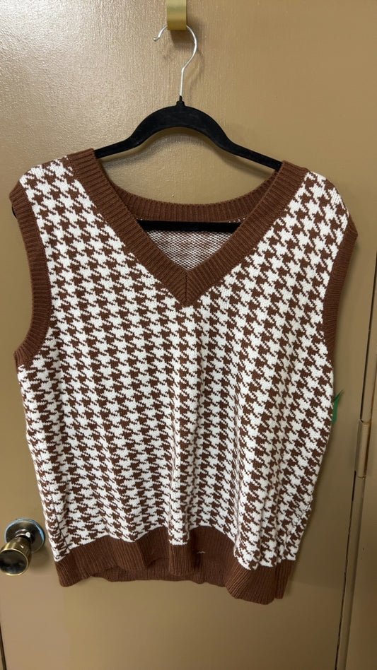 Vest XL Brown and White