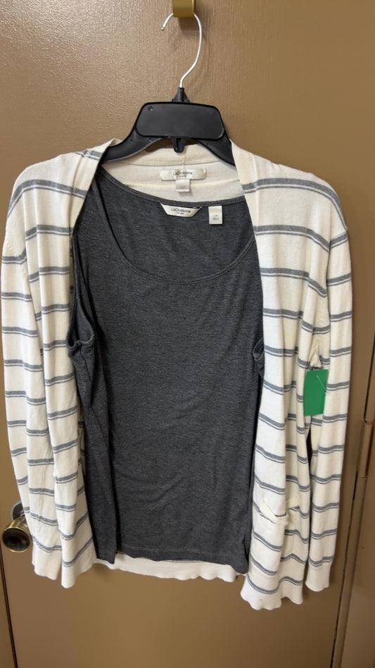 Liz Claiborne 2 piece set Large Gray and white