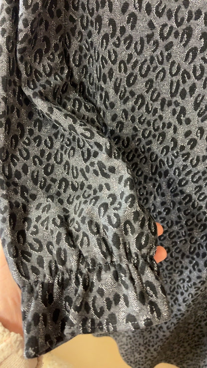 Loft Dress Large Gray and black