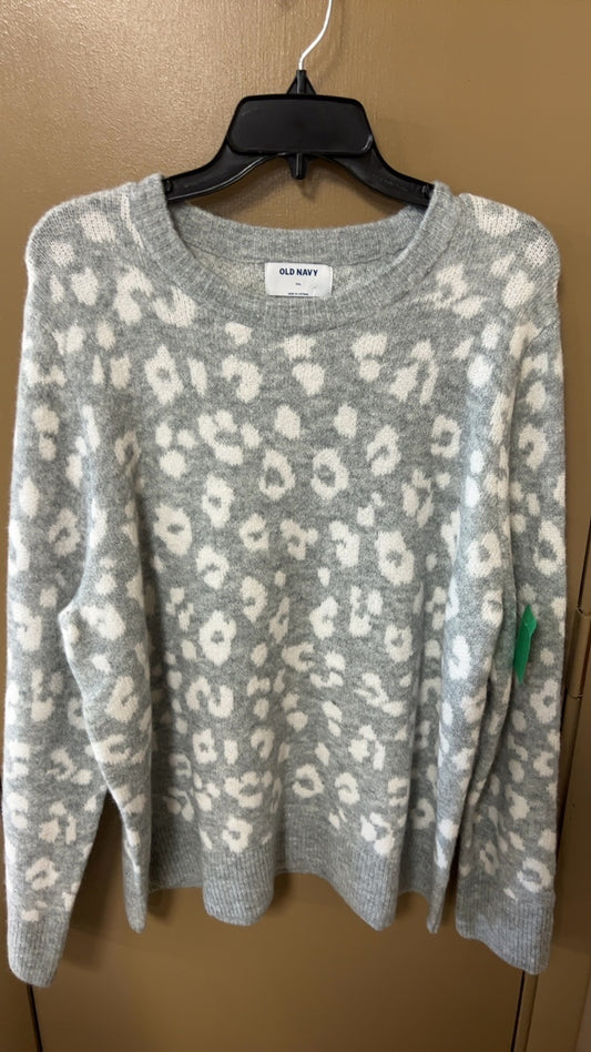 OLD NAVY Sweater XXL Gray and White
