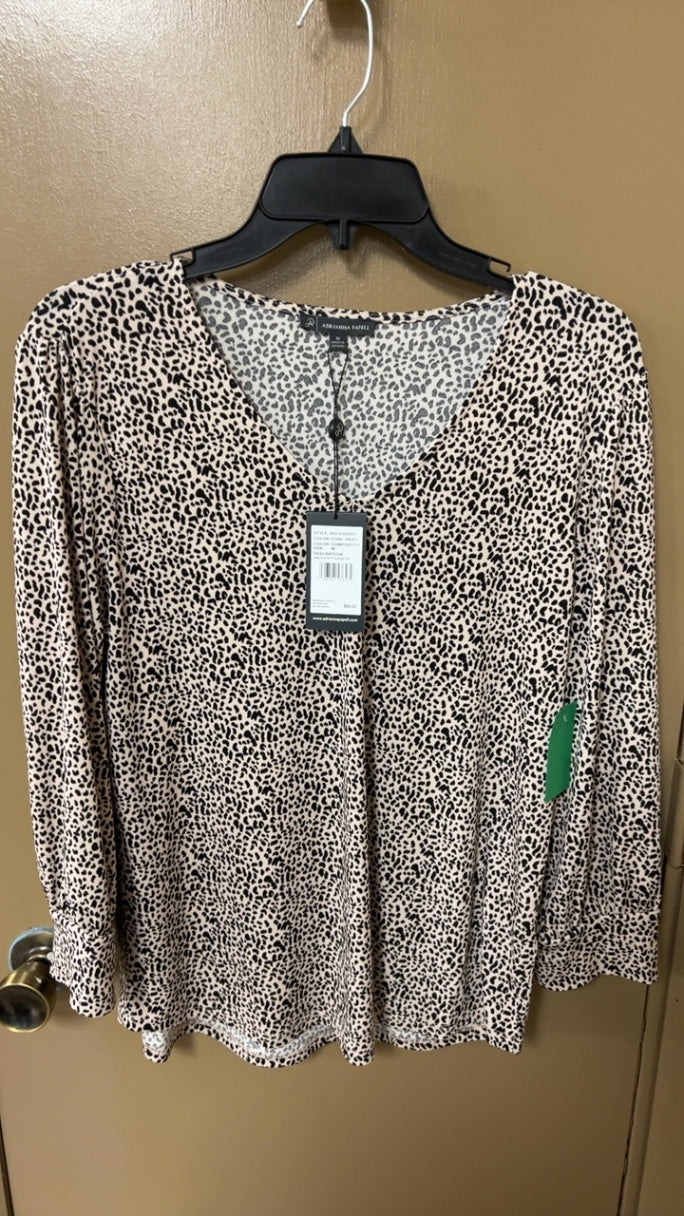 Ariana Papell Blouse Medium Beige and black leopard print