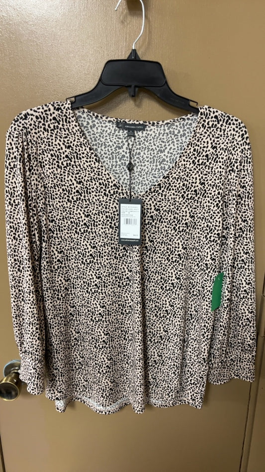 Ariana Papell Blouse Medium Beige and black leopard print