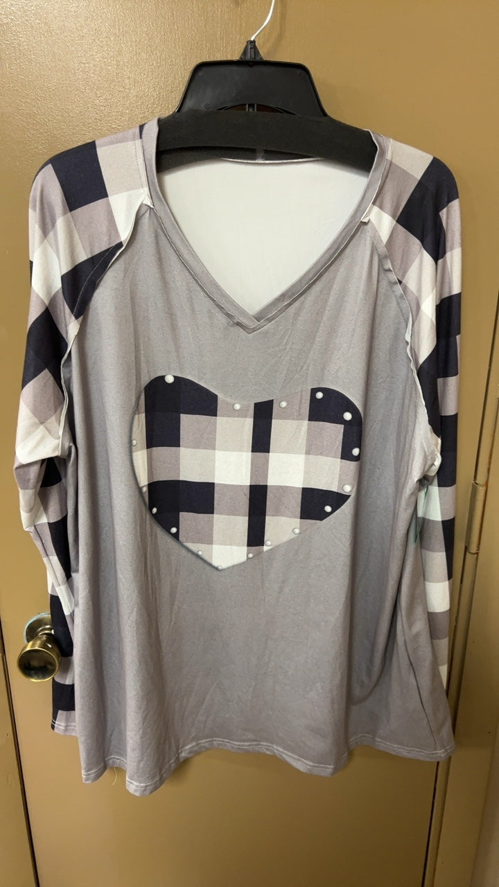 T-Shirt 2XL Grey, Black and White