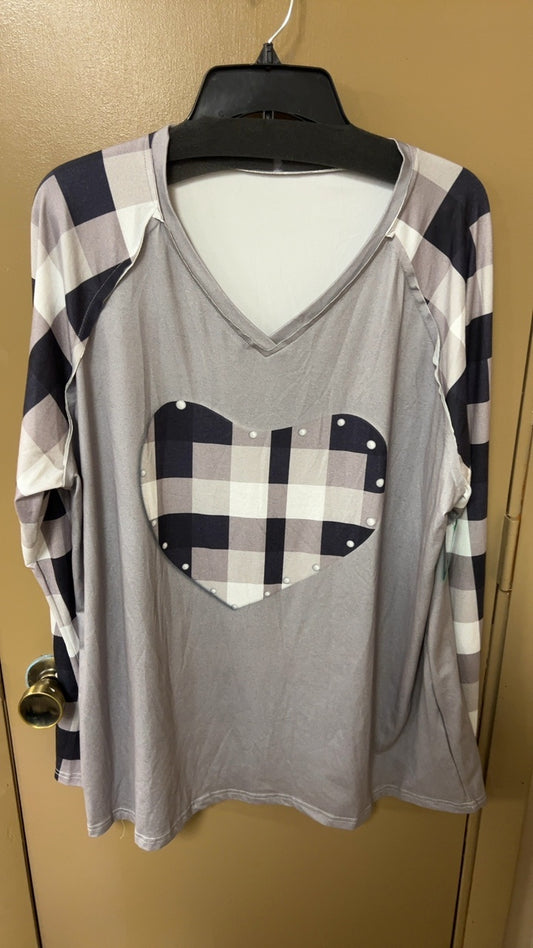 T-Shirt 2XL Grey, Black and White