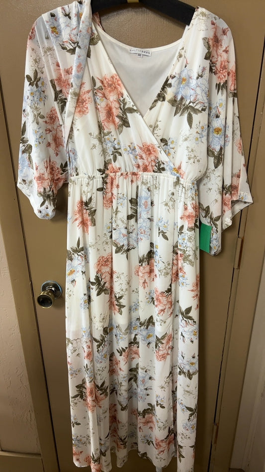 Balticborn Dress XXL Cream with floral pattern