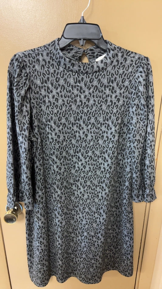 Loft Dress Large Gray and black