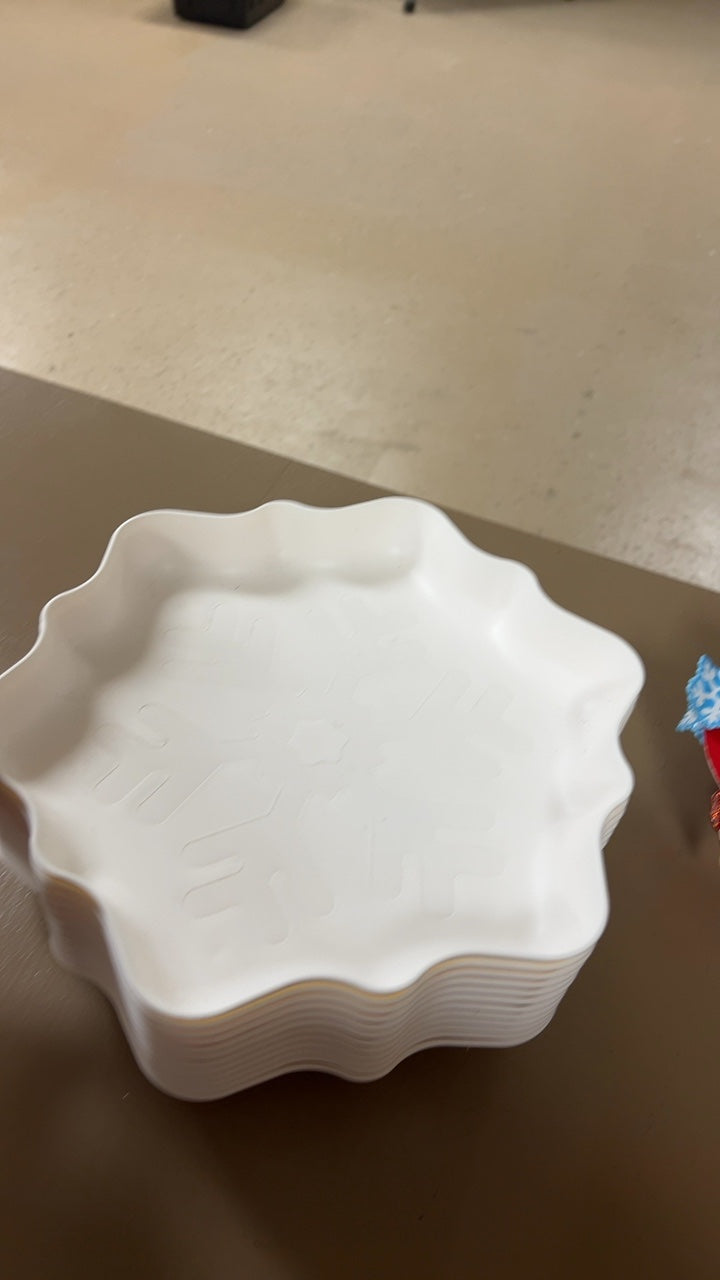 Serve Bowl White Snowflake 