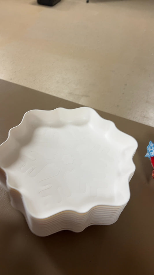 Serve Bowl White Snowflake 