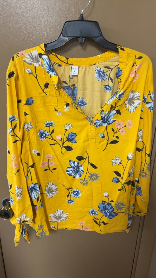 Floral Yellow Blouse XL