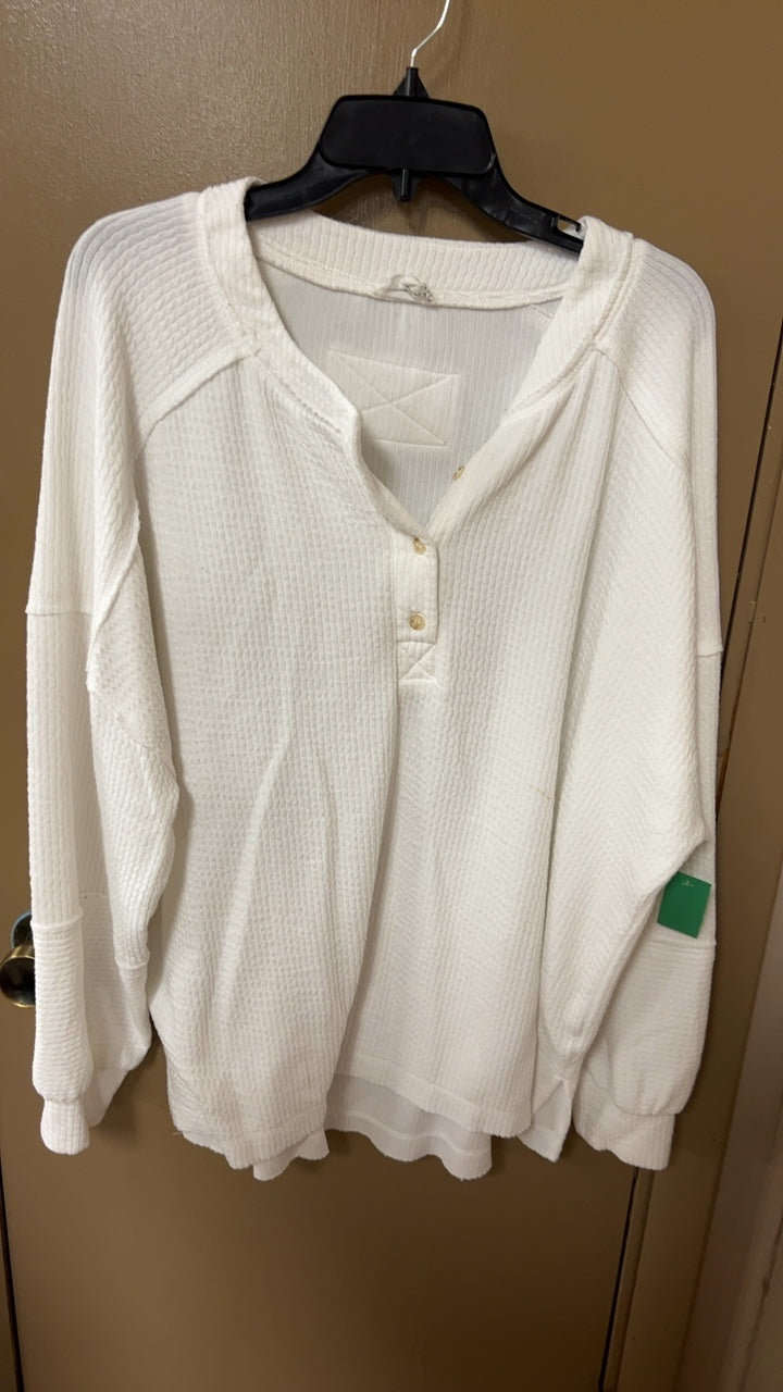 Boutique Shirt 1XL white waffle knit