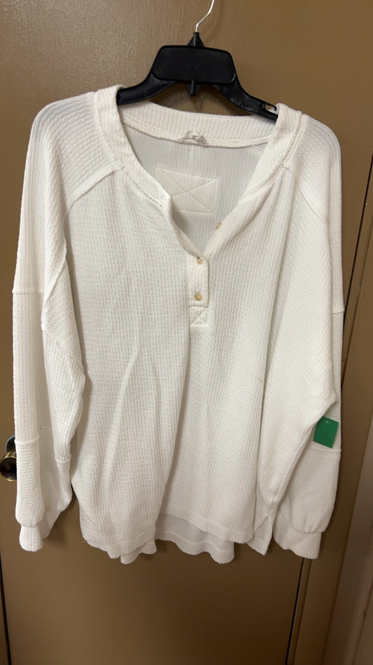 Boutique Shirt 1XL white waffle knit