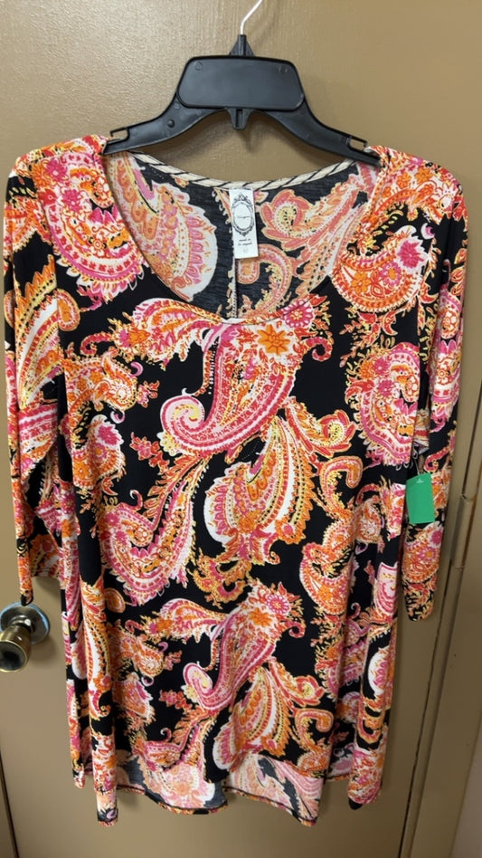 Orange paisley Dress Medium