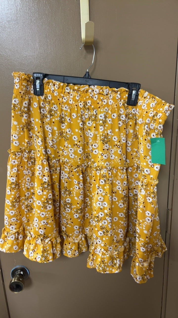 Yellow Floral Skirt 3XL