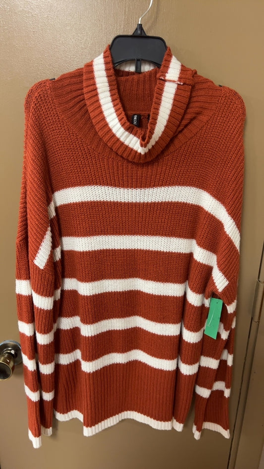 Orange stripe Turtleneck Sweater Large
