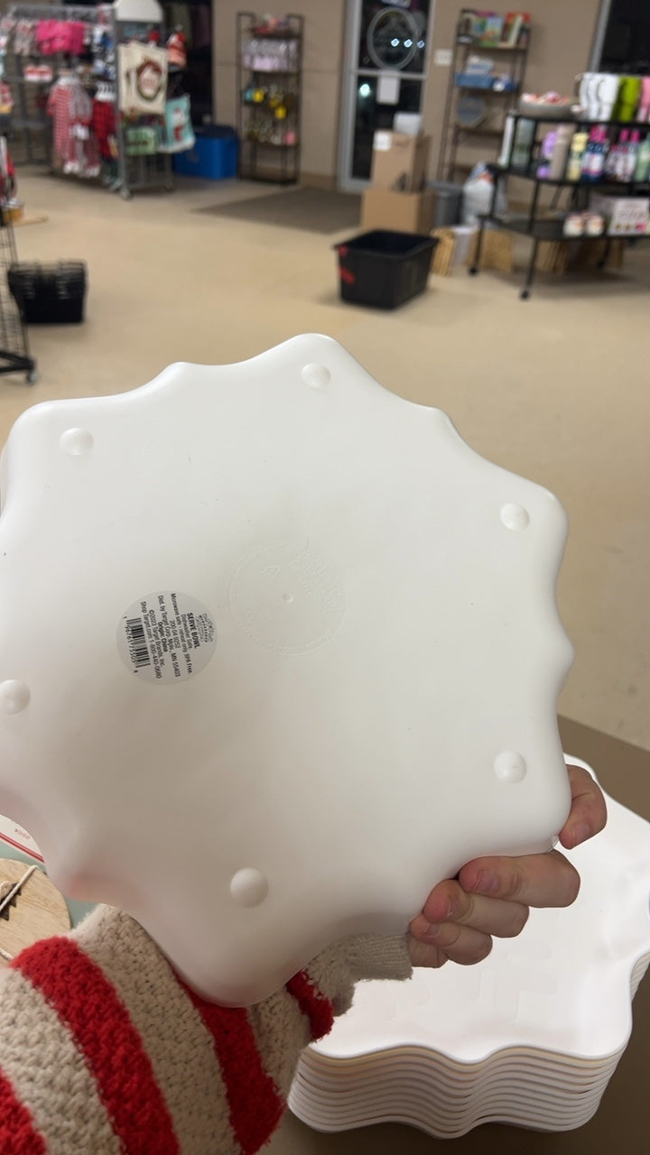 Serve Bowl White Snowflake 