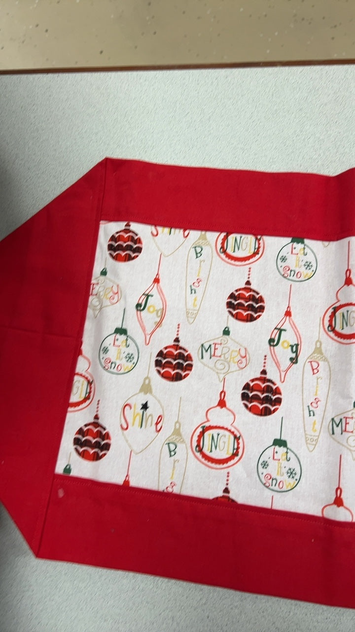 Table Runner Red and White