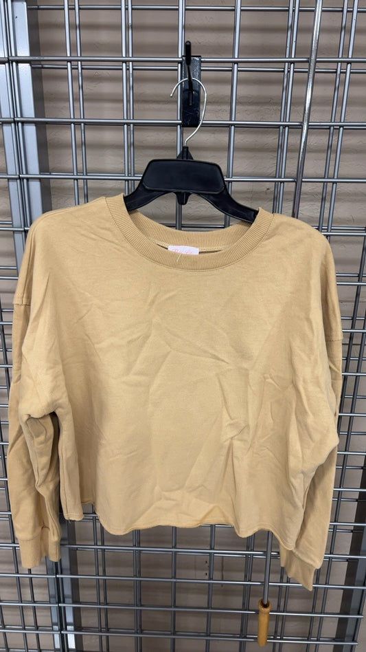 Pink Lily Sweatshirt Small Beige