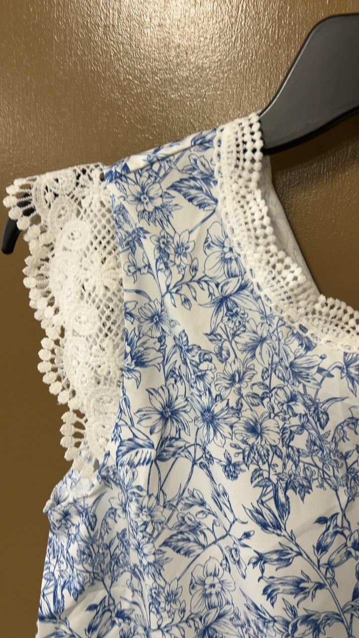 Blue Lacy Blouse XS