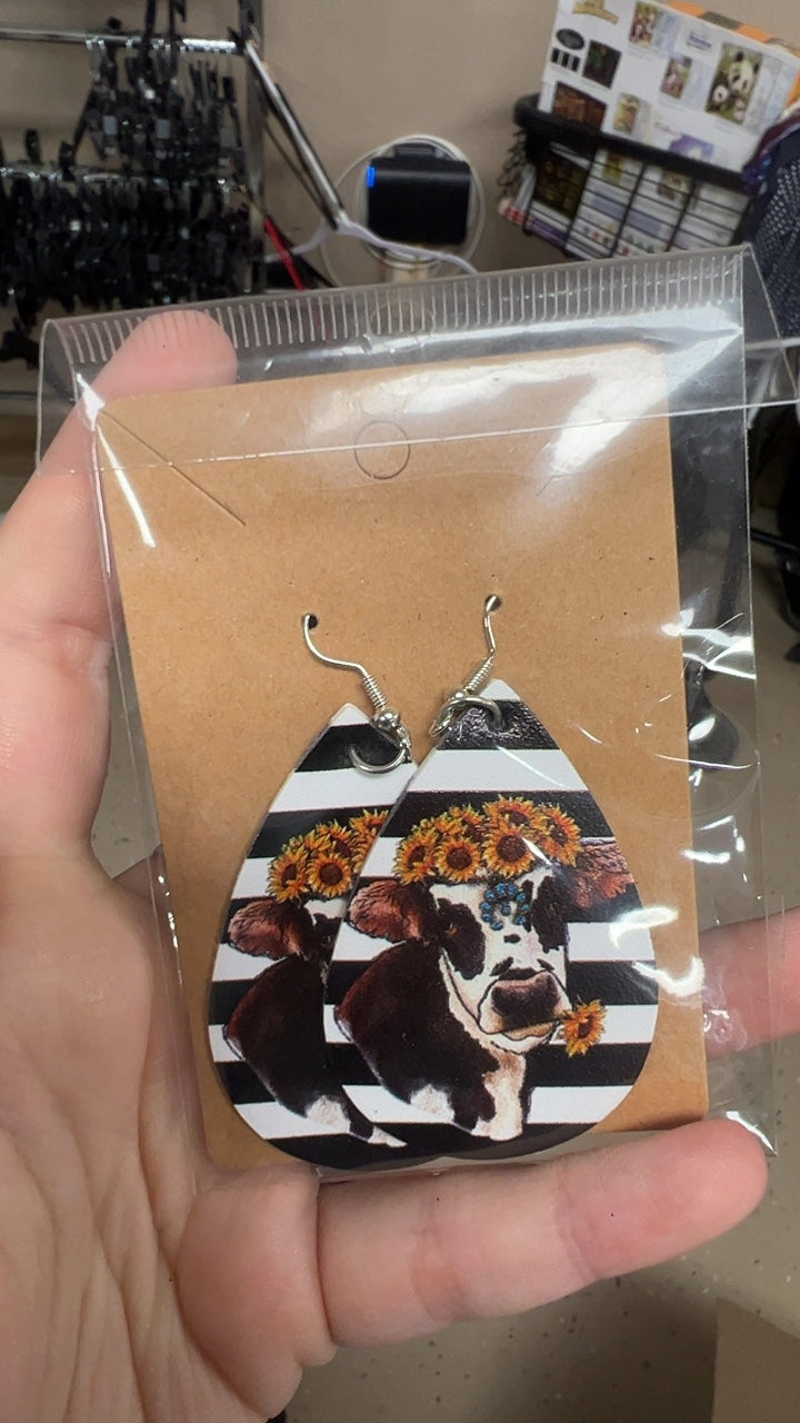 Earrings Cow