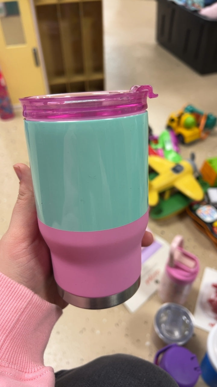Blue and Pink Travel Mug