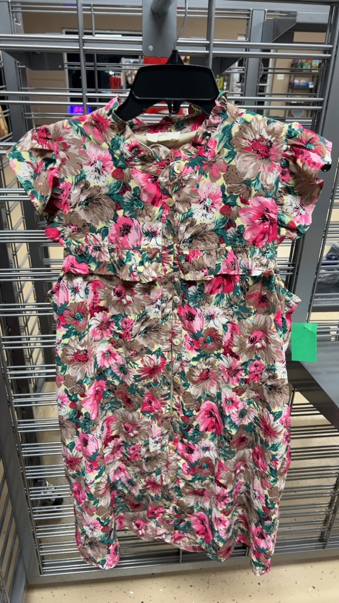 Floral Pink Dress Large