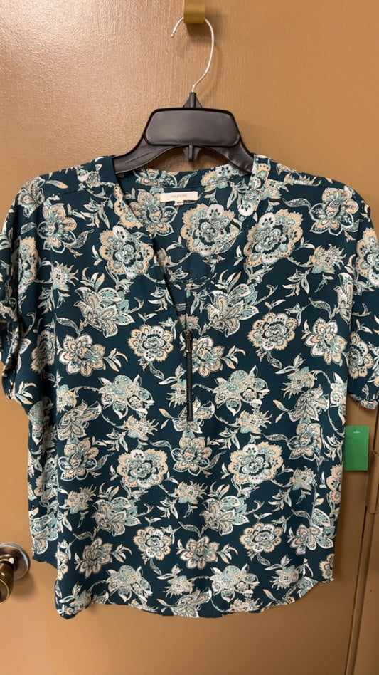 Green Floral Blouse Medium
