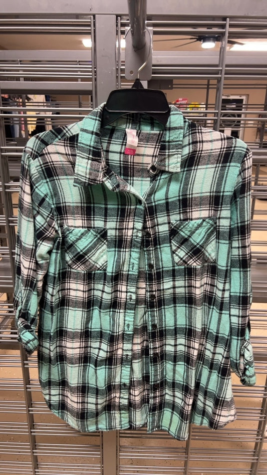 Shirt XL teal plaid