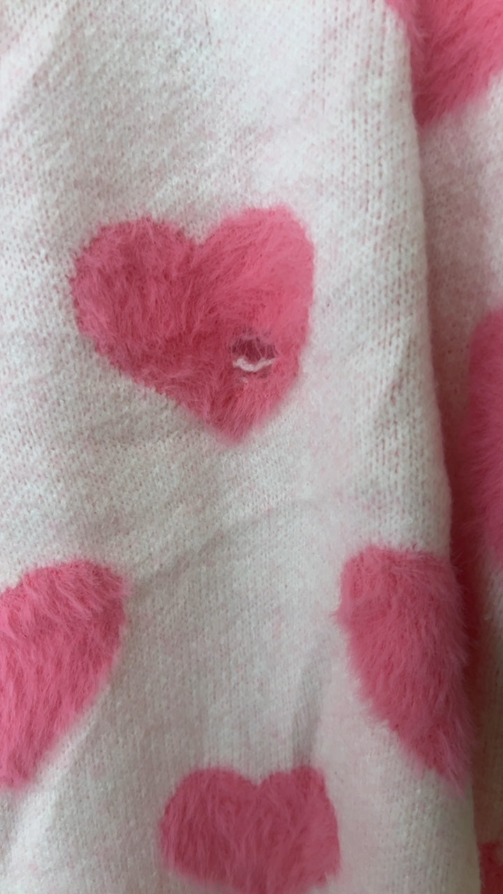 Pink Heart Sweater YOUTH XL