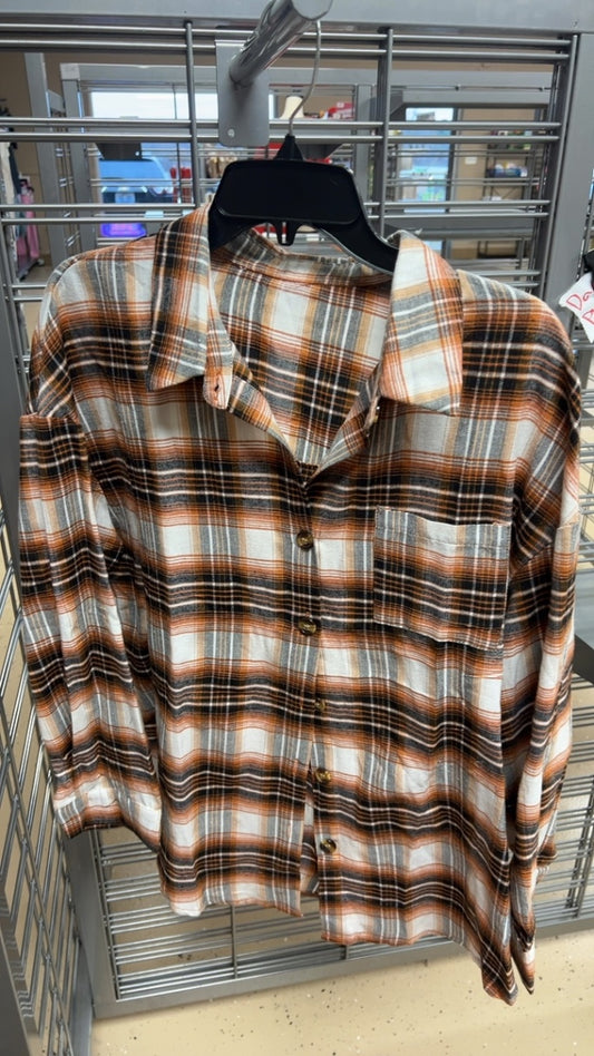 Orange flannel Shirt 2XL