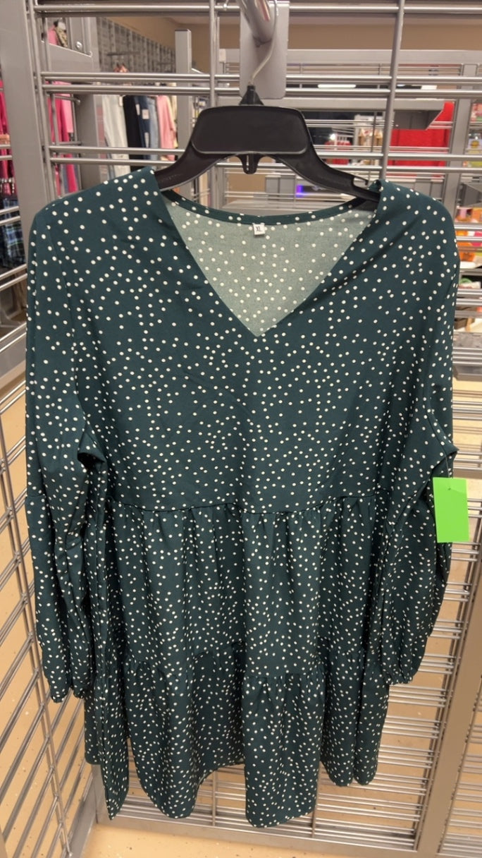 Dress XL green dots