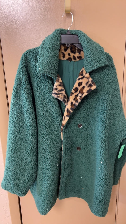 Green Cheetah Coat 2X