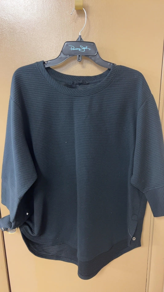 Ribbed Black Sweatshirt 3X