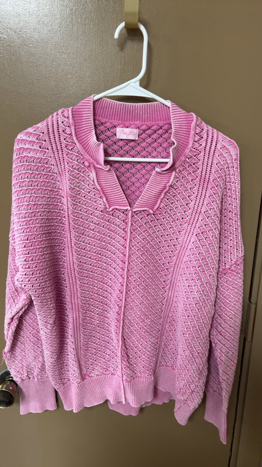 Pink Lily Sweater Small
