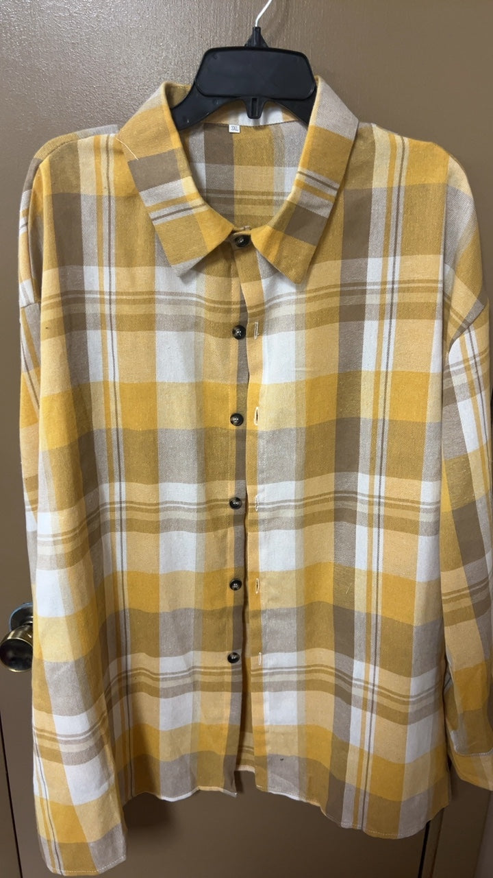 Yellow Flannel Shirt 3XL