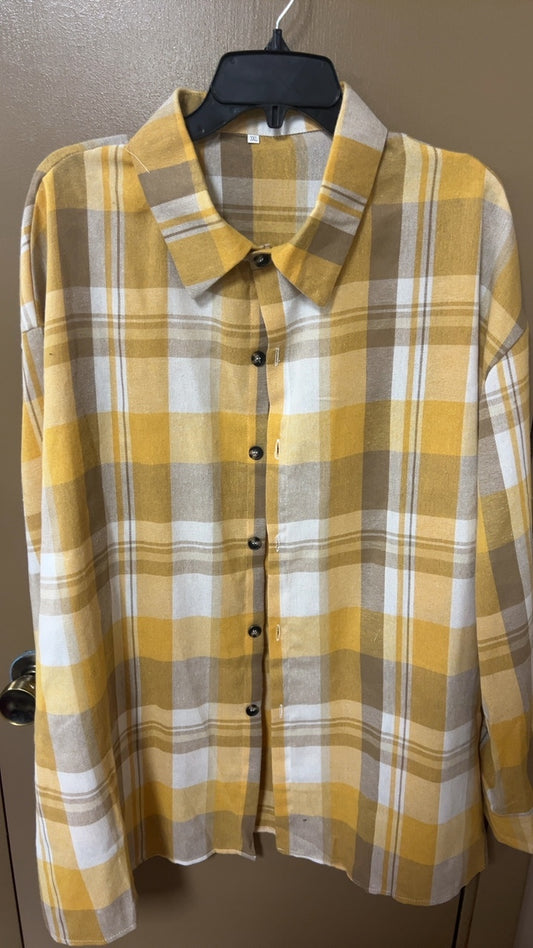 Yellow Flannel Shirt 3XL