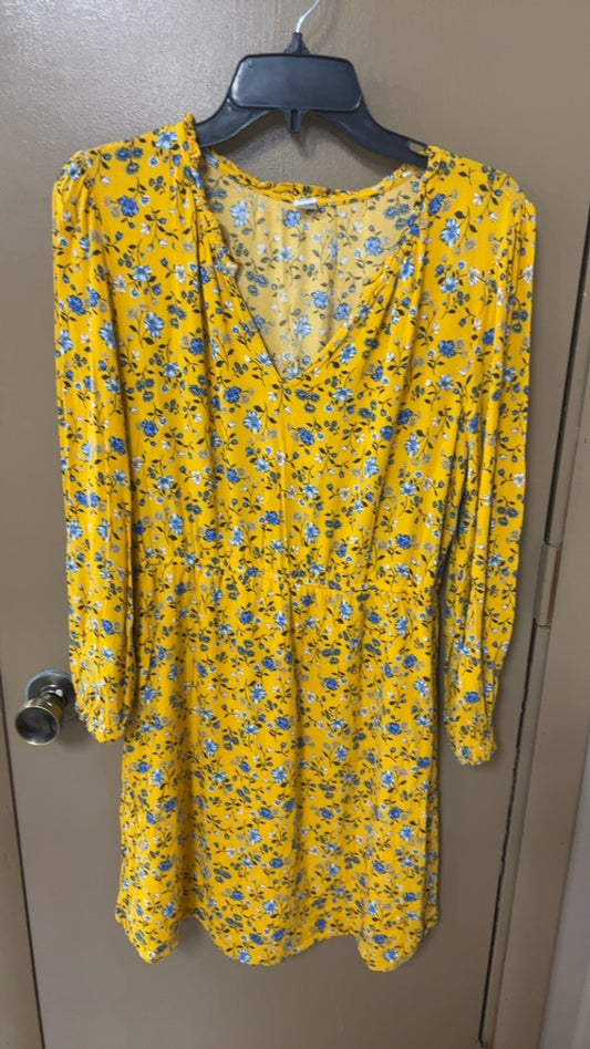 Yellow Floral Dress Medium