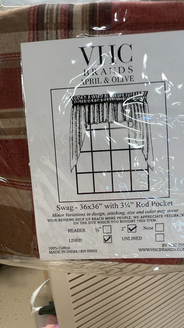 VHC Brands Curtain 36x36 Swag