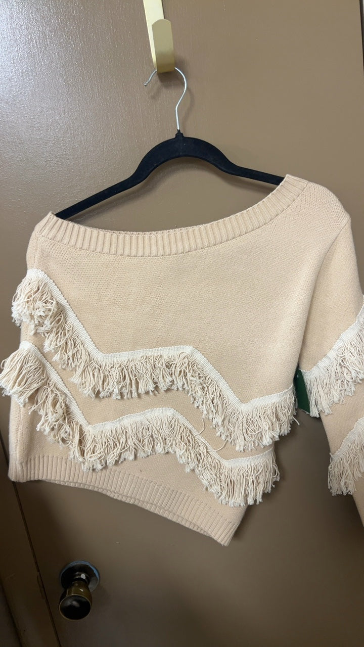 Pink Lily One Shoulder Sweater Small