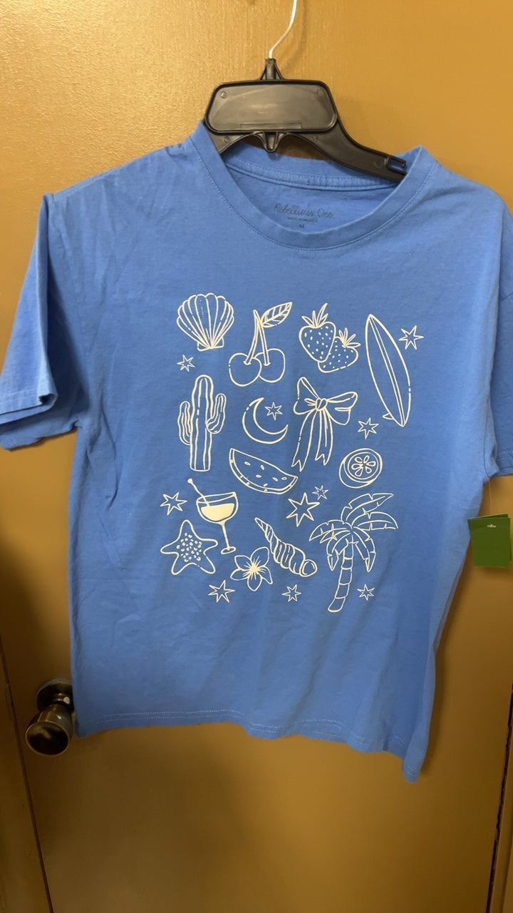 Beach Icons T-Shirt Medium
