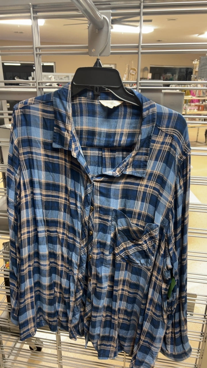 Blue Flannel Shirt 4X
