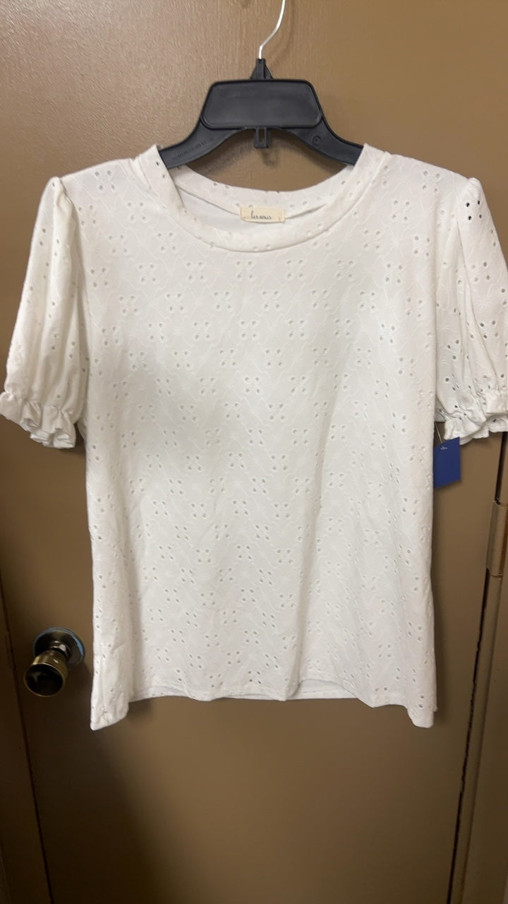 White Eyelet Blouse Large