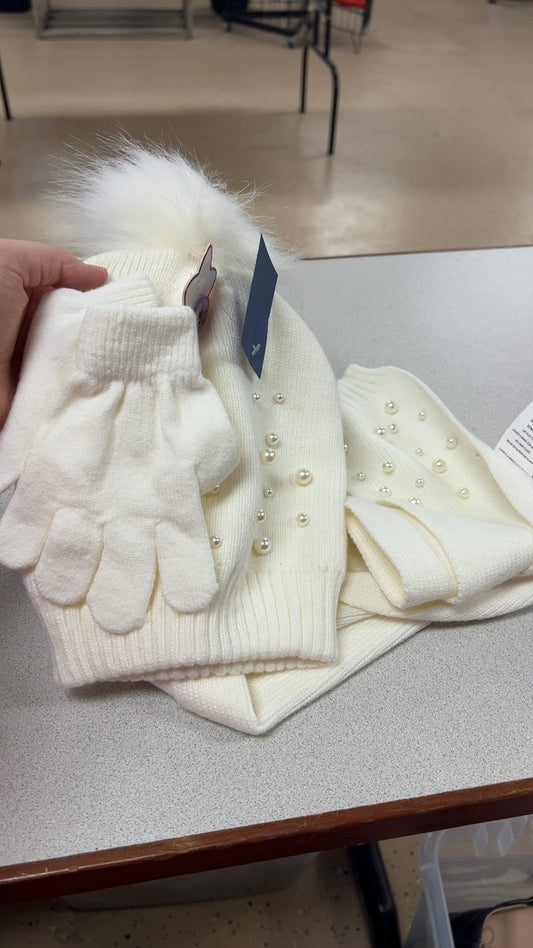 Pearl Hat and gloves set