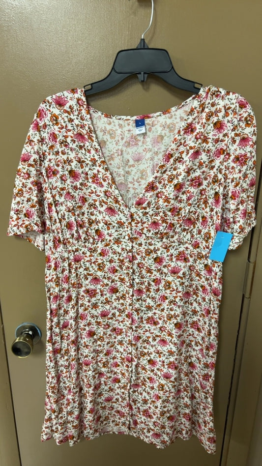 Pink Floral Dress Large