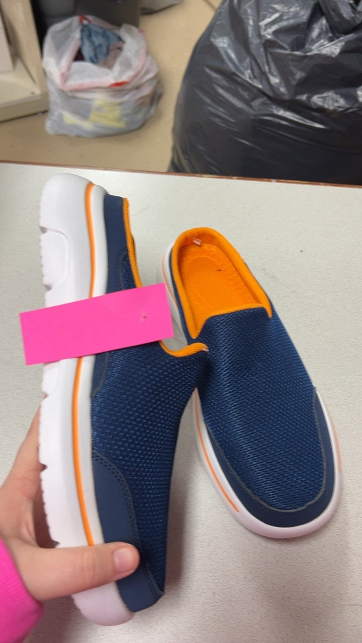 Navy and Orange Sneakers Mens 43
